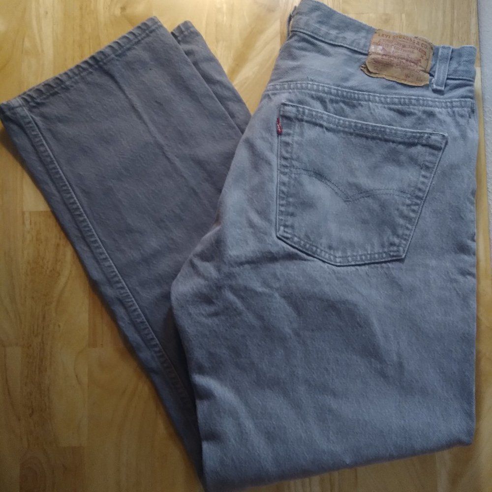 Vintage Levi's 501XX Button Fly Gray Denim Jeans 38x30